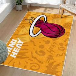 NBA Miami Heat Rectangle Rug Personalized Non-Slip Carpet Gift For Basketball Fans MH166