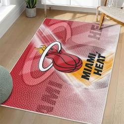 NBA Miami Heat Rectangle Rug Personalized Non-Slip Carpet Gift For Basketball Fans MH167