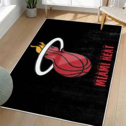 NBA Miami Heat Rectangle Rug Personalized Non-Slip Carpet Gift For Basketball Fans MH168