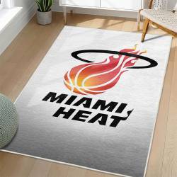 NBA Miami Heat Rectangle Rug Personalized Non-Slip Carpet Gift For Basketball Fans MH171
