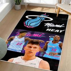 NBA Miami Heat Rectangle Rug Personalized Non-Slip Carpet Gift For Basketball Fans MH173