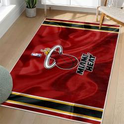 NBA Miami Heat Rectangle Rug Personalized Non-Slip Carpet Gift For Basketball Fans MH176