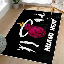 NBA Miami Heat Rectangle Rug Personalized Non-Slip Carpet Gift For Basketball Fans MH177