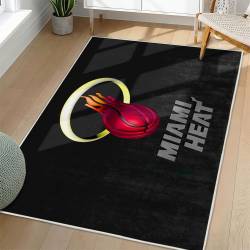 NBA Miami Heat Rectangle Rug Personalized Non-Slip Carpet Gift For Basketball Fans MH179