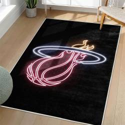NBA Miami Heat Rectangle Rug Personalized Non-Slip Carpet Gift For Basketball Fans MH180