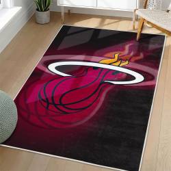NBA Miami Heat Rectangle Rug Personalized Non-Slip Carpet Gift For Basketball Fans MH183