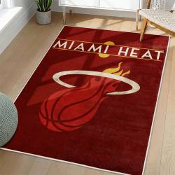 NBA Miami Heat Rectangle Rug Personalized Non-Slip Carpet Gift For Basketball Fans MH184