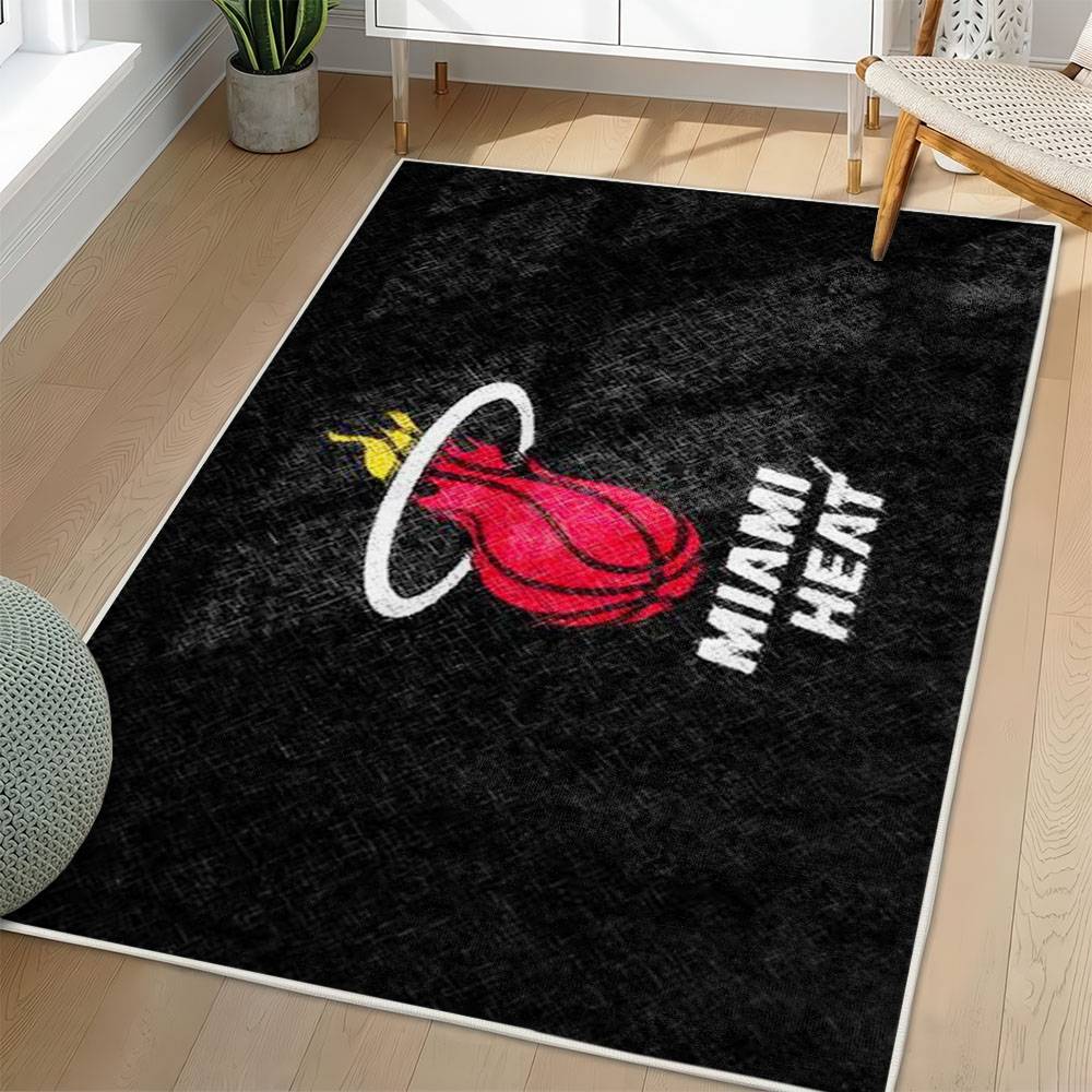 NBA Miami Heat Rectangle Rug Personalized Non-Slip Carpet Gift For Basketball Fans MH185