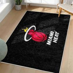 NBA Miami Heat Rectangle Rug Personalized Non-Slip Carpet Gift For Basketball Fans MH185
