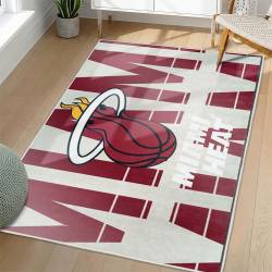 NBA Miami Heat Rectangle Rug Personalized Non-Slip Carpet Gift For Basketball Fans MH186