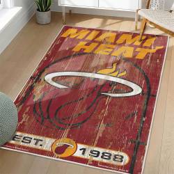 NBA Miami Heat Rectangle Rug Personalized Non-Slip Carpet Gift For Basketball Fans MH189