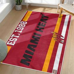 NBA Miami Heat Rectangle Rug Personalized Non-Slip Carpet Gift For Basketball Fans MH190