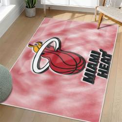 NBA Miami Heat Rectangle Rug Personalized Non-Slip Carpet Gift For Basketball Fans MH191