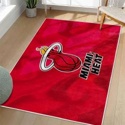 NBA Miami Heat Rectangle Rug Personalized Non-Slip Carpet Gift For Basketball Fans MH192