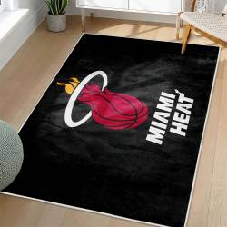 NBA Miami Heat Rectangle Rug Personalized Non-Slip Carpet Gift For Basketball Fans MH193