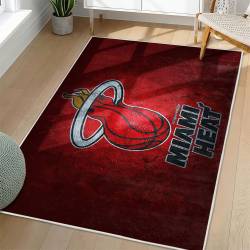 NBA Miami Heat Rectangle Rug Personalized Non-Slip Carpet Gift For Basketball Fans MH194