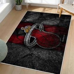 NBA Miami Heat Rectangle Rug Personalized Non-Slip Carpet Gift For Basketball Fans MH196