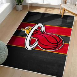 NBA Miami Heat Rectangle Rug Personalized Non-Slip Carpet Gift For Basketball Fans MH198