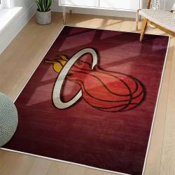 NBA Miami Heat Rectangle Rug Personalized Non-Slip Carpet Gift For Basketball Fans MH199