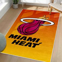 NBA Miami Heat Rectangle Rug Personalized Non-Slip Carpet Gift For Basketball Fans MH203