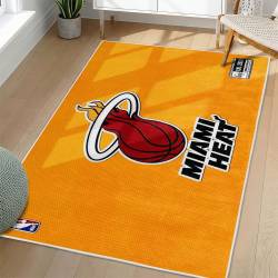NBA Miami Heat Rectangle Rug Personalized Non-Slip Carpet Gift For Basketball Fans MH204