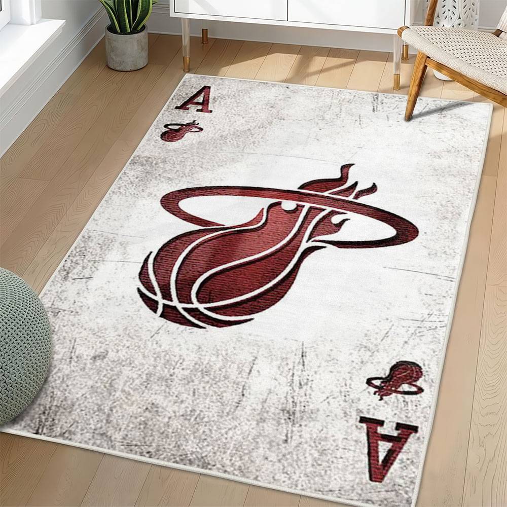 NBA Miami Heat Rectangle Rug Personalized Non-Slip Carpet Gift For Basketball Fans MH210