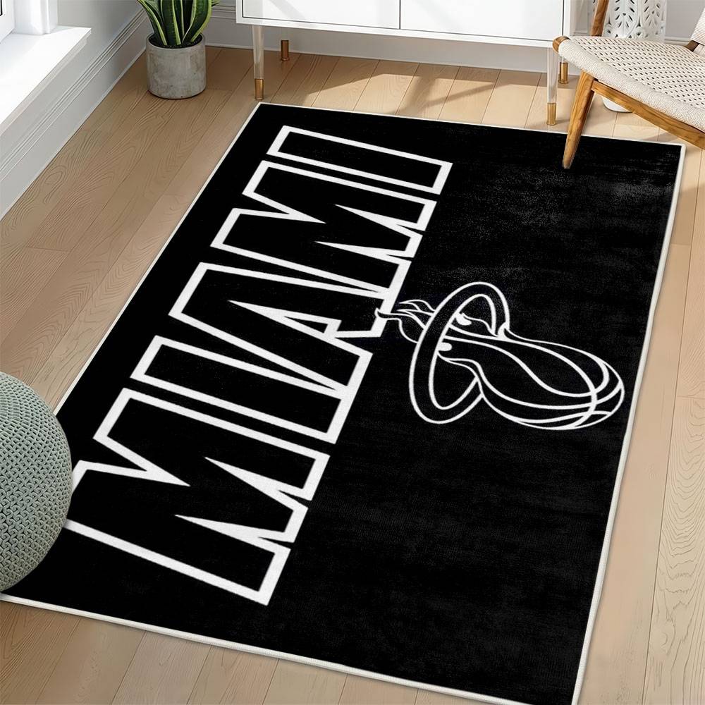 NBA Miami Heat Rectangle Rug Personalized Non-Slip Carpet Gift For Basketball Fans MH212
