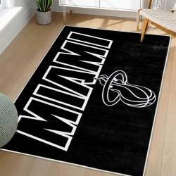 NBA Miami Heat Rectangle Rug Personalized Non-Slip Carpet Gift For Basketball Fans MH212