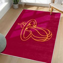 NBA Miami Heat Rectangle Rug Personalized Non-Slip Carpet Gift For Basketball Fans MH213
