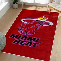 NBA Miami Heat Rectangle Rug Personalized Non-Slip Carpet Gift For Basketball Fans MH215