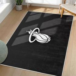NBA Miami Heat Rectangle Rug Personalized Non-Slip Carpet Gift For Basketball Fans MH216