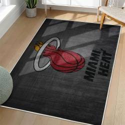 NBA Miami Heat Rectangle Rug Personalized Non-Slip Carpet Gift For Basketball Fans MH217