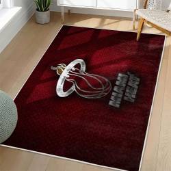 NBA Miami Heat Rectangle Rug Personalized Non-Slip Carpet Gift For Basketball Fans MH97
