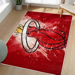 NBA Miami Heat Rectangle Rug Personalized Non-Slip Carpet Gift For Basketball Fans MH98