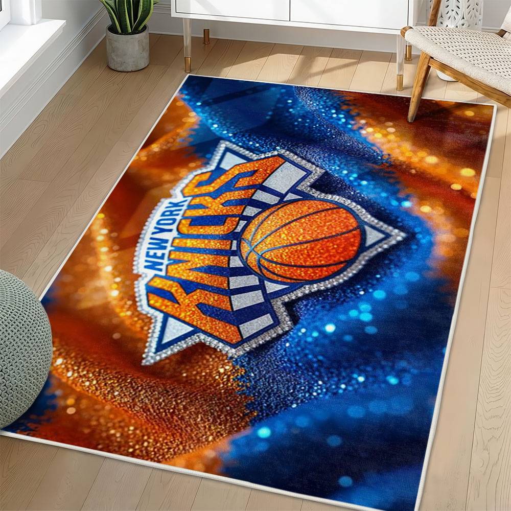 NBA New York Knicks Rectangle Rug Personalized Non-Slip Carpet Gift For Basketball Fans NYK105
