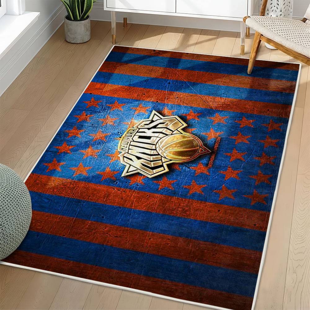 NBA New York Knicks Rectangle Rug Personalized Non-Slip Carpet Gift For Basketball Fans NYK123