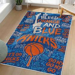 NBA New York Knicks Rectangle Rug Personalized Non-Slip Carpet Gift For Basketball Fans NYK127