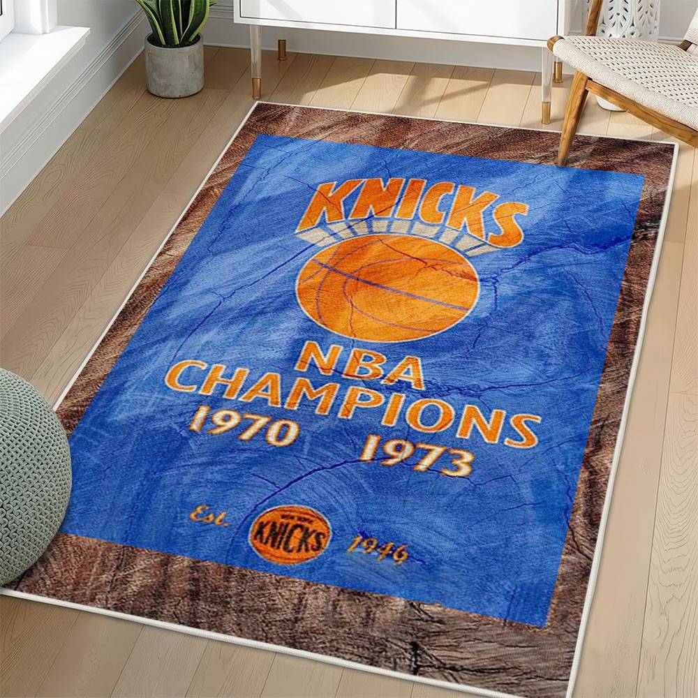 NBA New York Knicks Rectangle Rug Personalized Non-Slip Carpet Gift For Basketball Fans NYK145