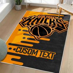 NBA New York Knicks Rectangle Rug Personalized Non-Slip Carpet Gift For Basketball Fans NYK155