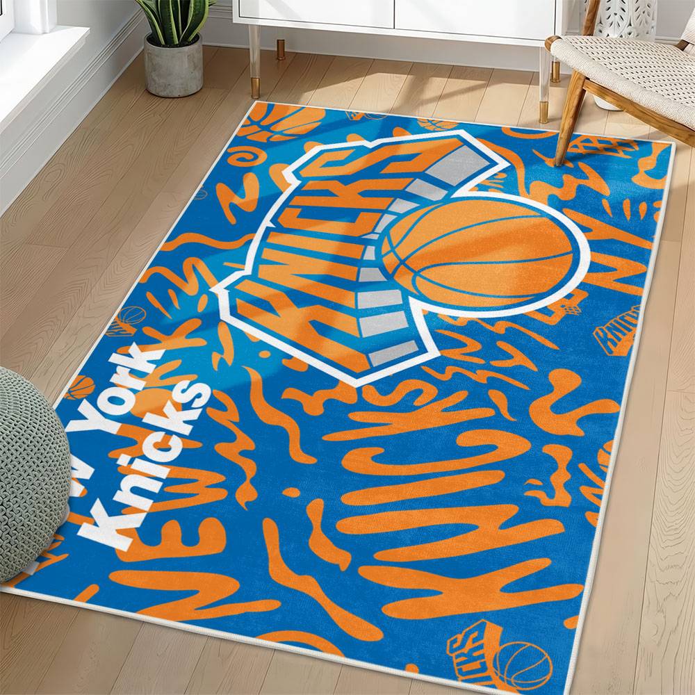 NBA New York Knicks Rectangle Rug Personalized Non-Slip Carpet Gift For Basketball Fans NYK82