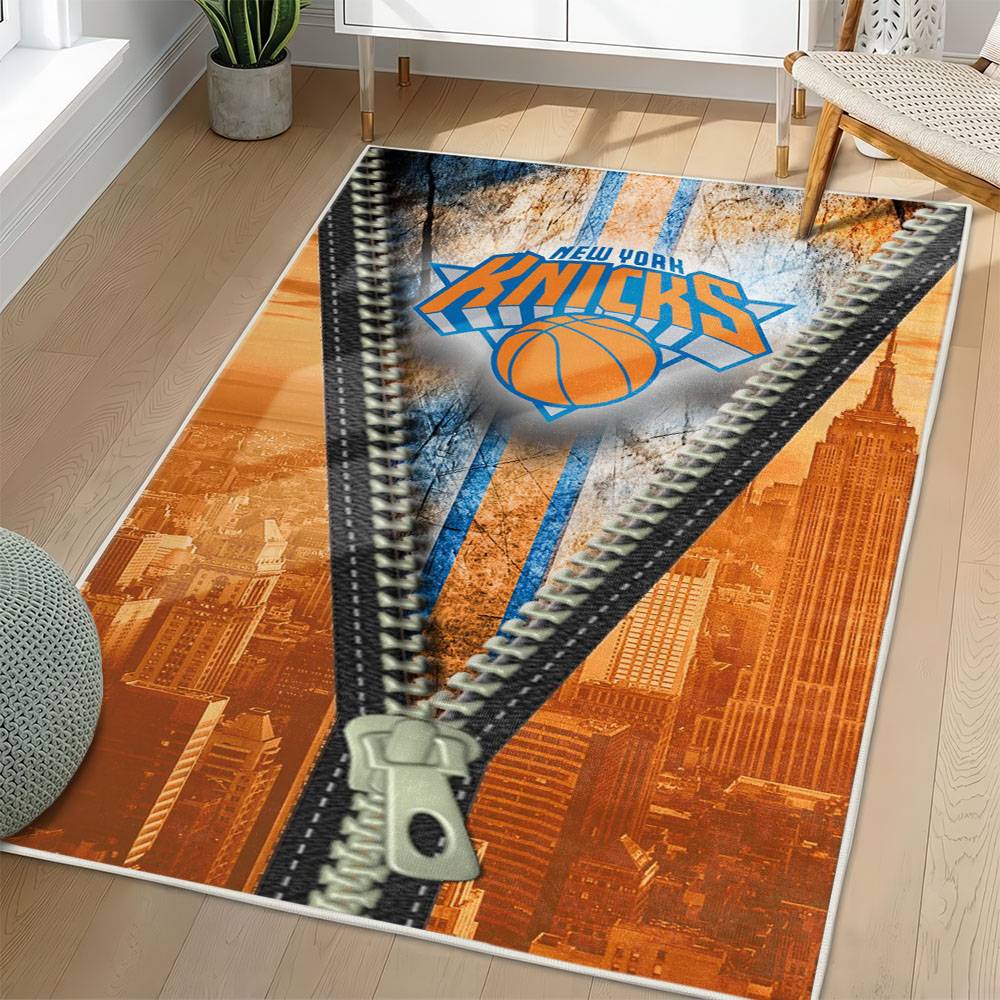 NBA New York Knicks Rectangle Rug Personalized Non-Slip Carpet Gift For Basketball Fans NYK98