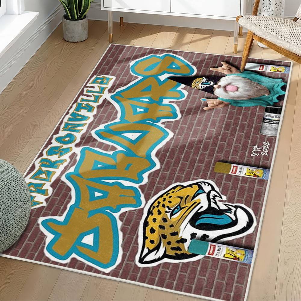 NFL Jacksonville Jaguars Rectangle Rug Personalized Non-Slip Carpet Gift For Football Fans JJ133