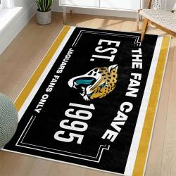 NFL Jacksonville Jaguars Rectangle Rug Personalized Non-Slip Carpet Gift For Football Fans JJ155