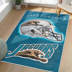 NFL Jacksonville Jaguars Rectangle Rug Personalized Non-Slip Carpet Gift For Football Fans JJ159