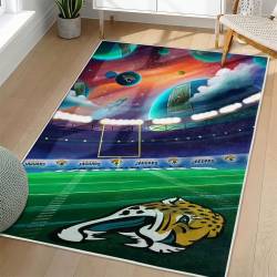 NFL Jacksonville Jaguars Rectangle Rug Personalized Non-Slip Carpet Gift For Football Fans JJ187