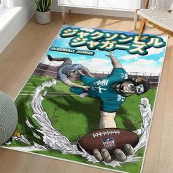 NFL Jacksonville Jaguars Rectangle Rug Personalized Non-Slip Carpet Gift For Football Fans JJ206