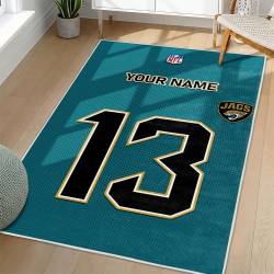 NFL Jacksonville Jaguars Rectangle Rug Personalized Non-Slip Carpet Gift For Football Fans JJ223