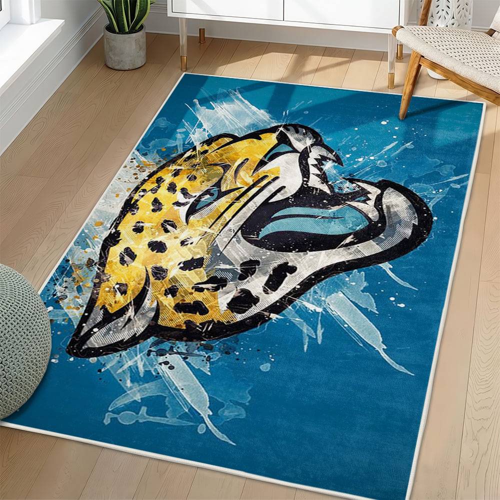 NFL Jacksonville Jaguars Rectangle Rug Personalized Non-Slip Carpet Gift For Football Fans JJ233
