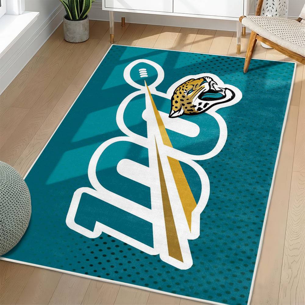 NFL Jacksonville Jaguars Rectangle Rug Personalized Non-Slip Carpet Gift For Football Fans JJ234