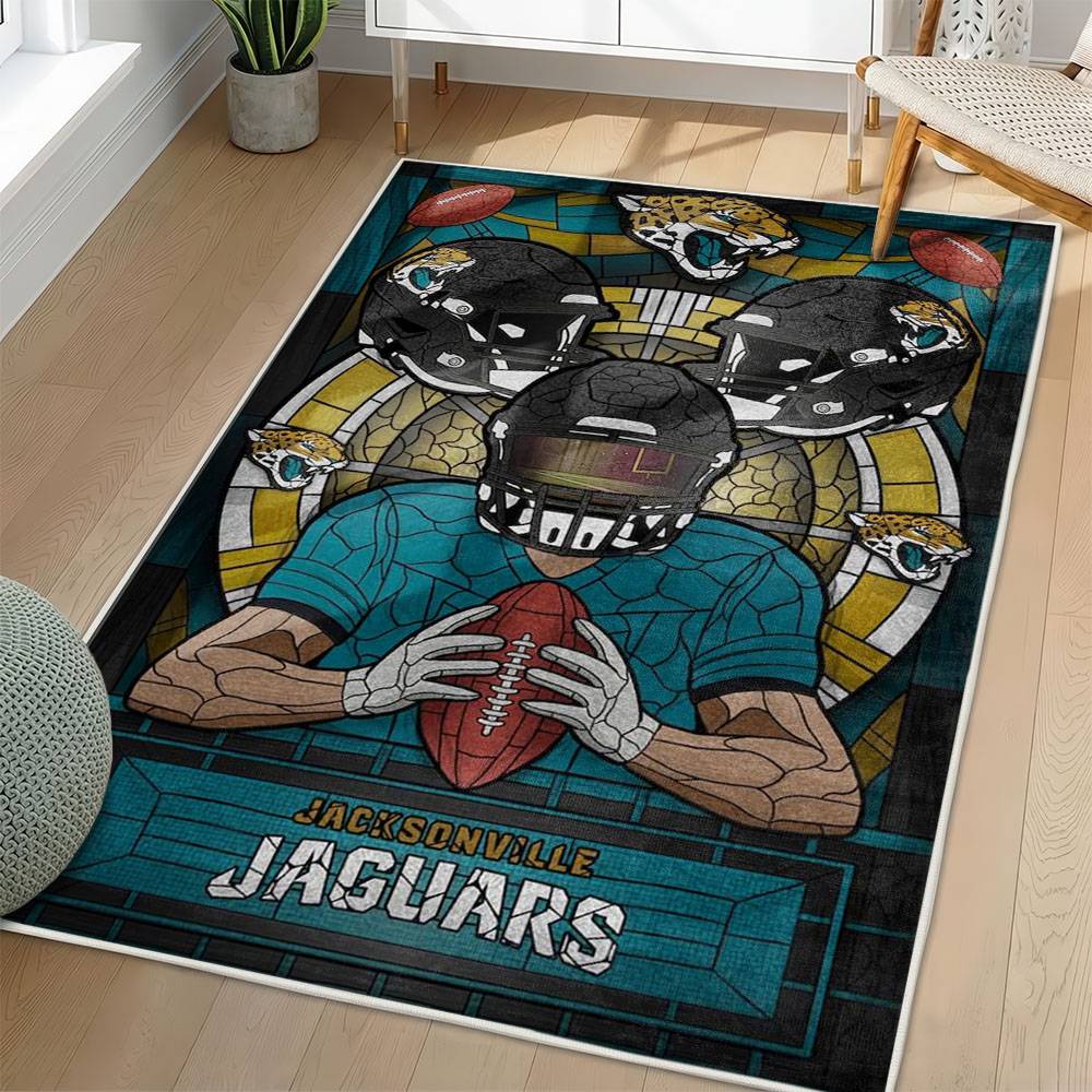NFL Jacksonville Jaguars Rectangle Rug Personalized Non-Slip Carpet Gift For Football Fans JJ237